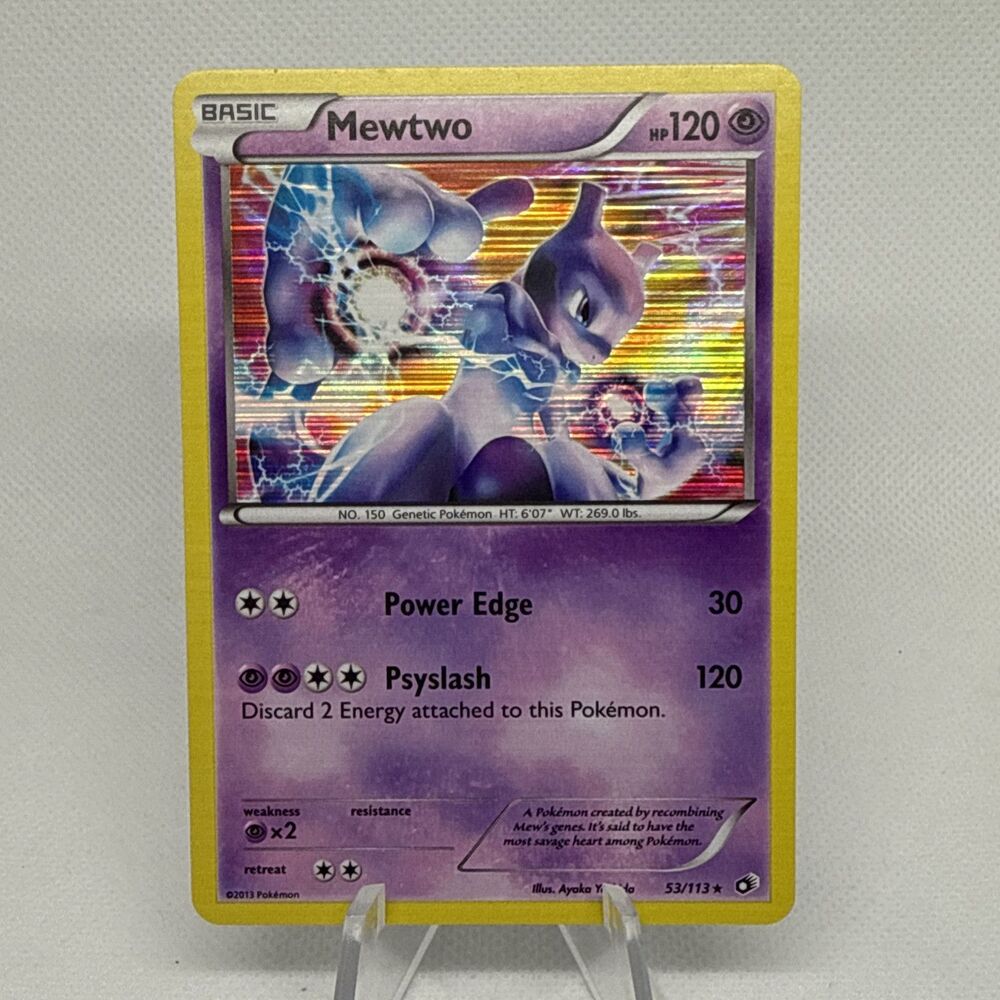Pokemon Mewtwo Holo Rare B&W Legendary Treasures 53/113